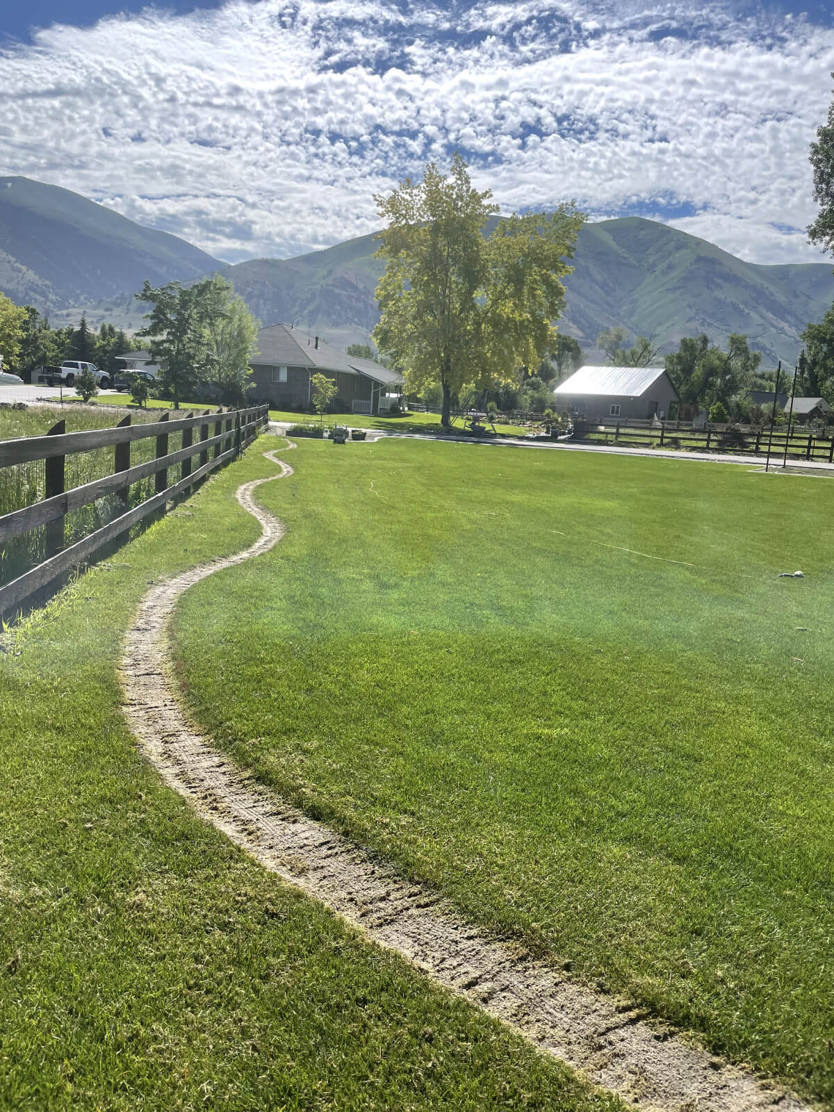 Stamped and colored concrete curbing in Cache Valley, Utah